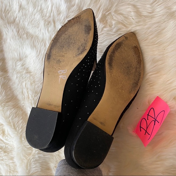 Saks 5th Avenue black kadia suede studded flats - Picture 9 of 10